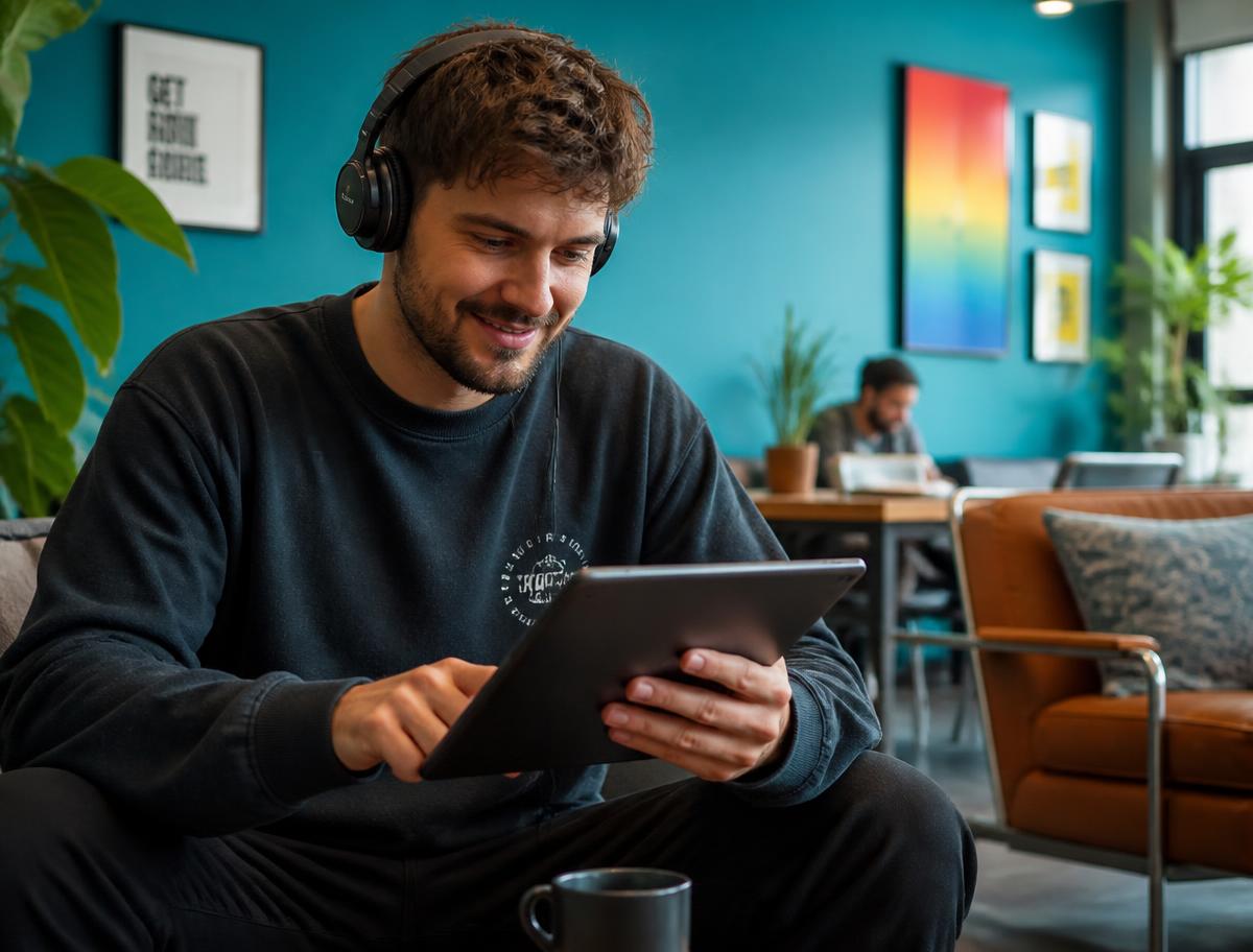 A strategist approving queued posts on a tablet